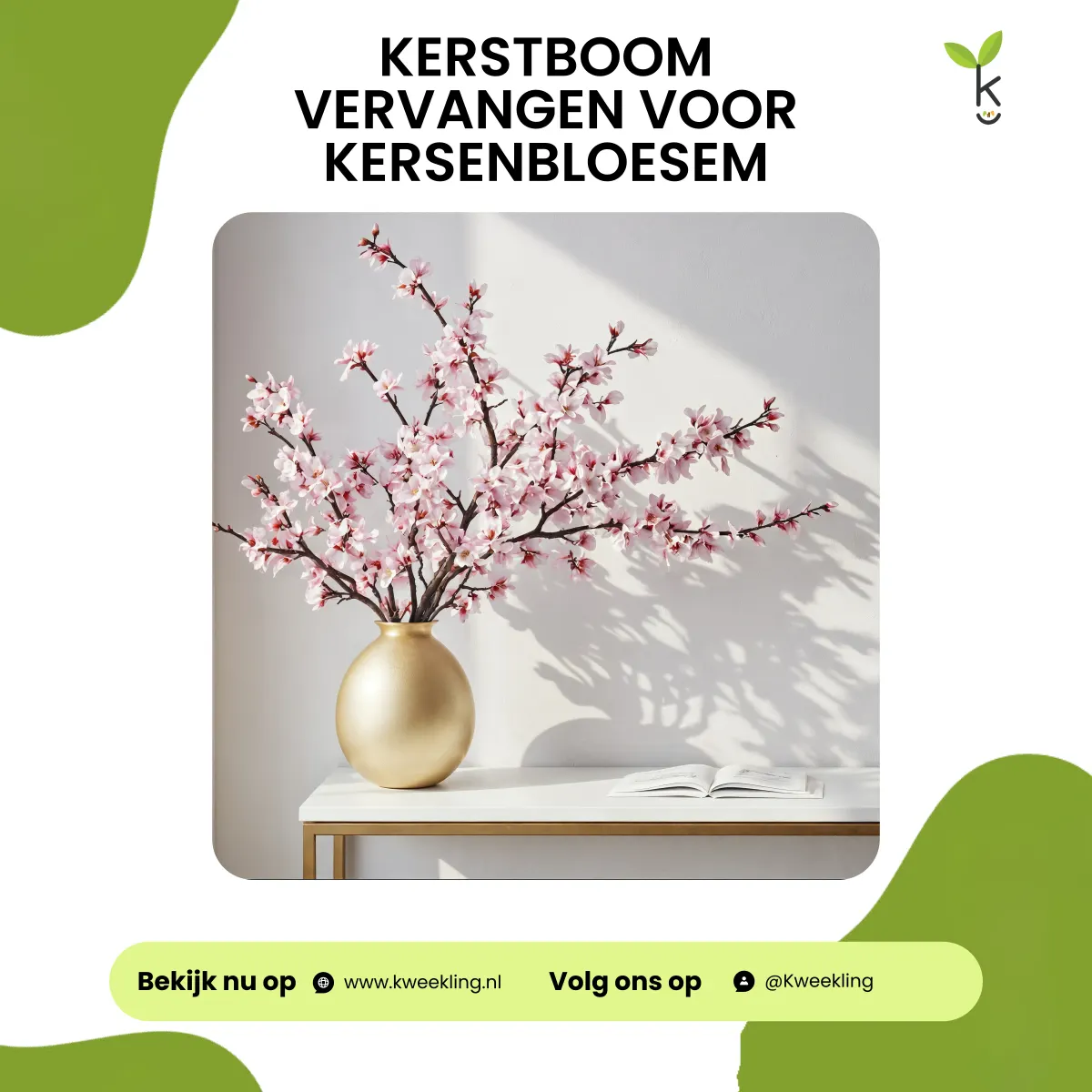 Kerstboom vervangen voor kersenbloesem